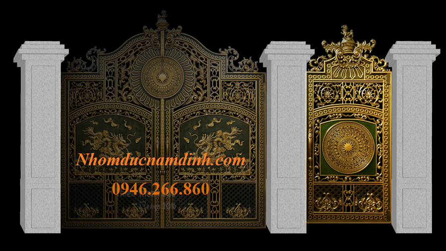 Cổng biệt thự bằng nhôm đúc tuyệt đẹp Đồng Nai